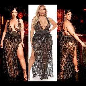 Fashion nova curve showing off sequin maxi dress 2x